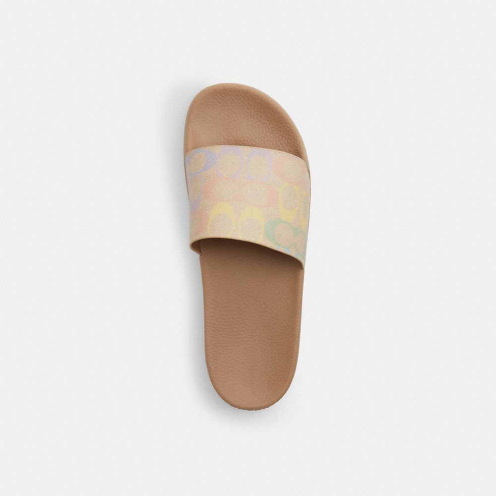 Women's Coach Udele Sport Slide In Signature Canvas Sand Multi