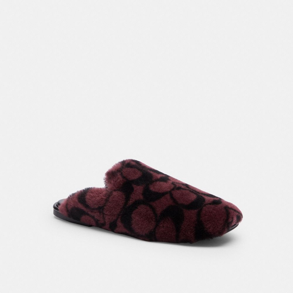 Women's Coach Slipper In Signature Shearling Merlot