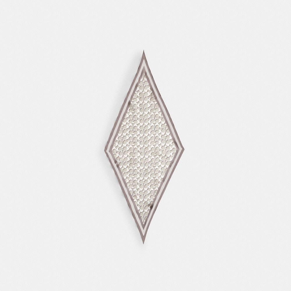 Coach Signature Silk Diamond Scarf Bone