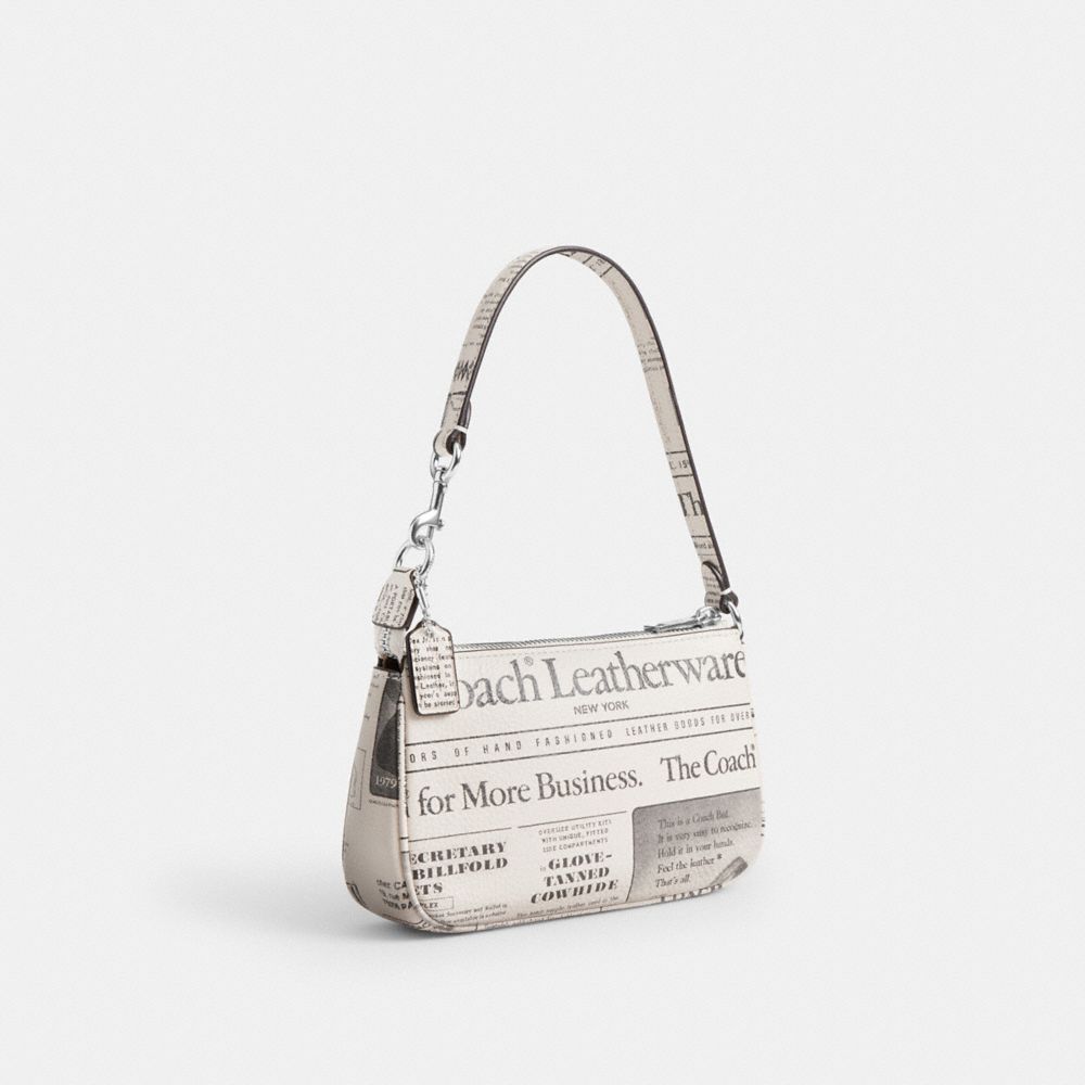Coach Nolita 19 With Newspaper Print Silver Chalk Multi