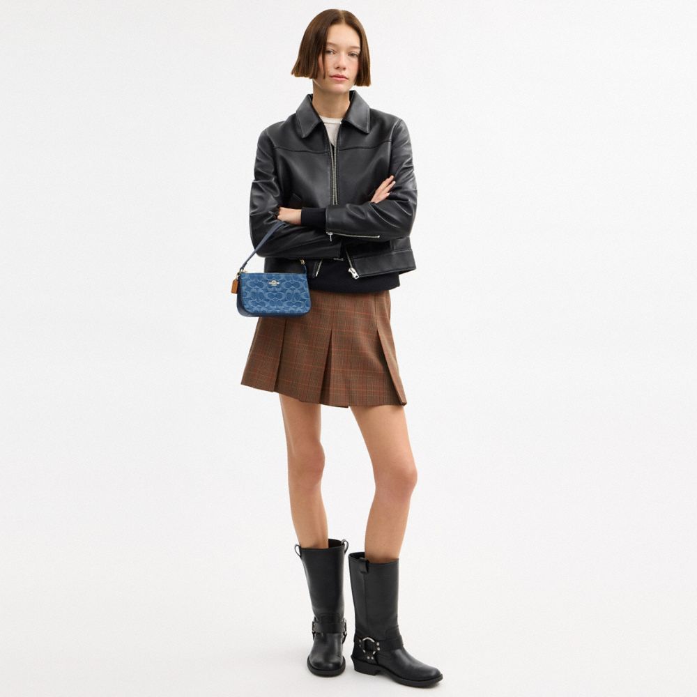 Coach Nolita 19 In Signature Denim Gold Indigo