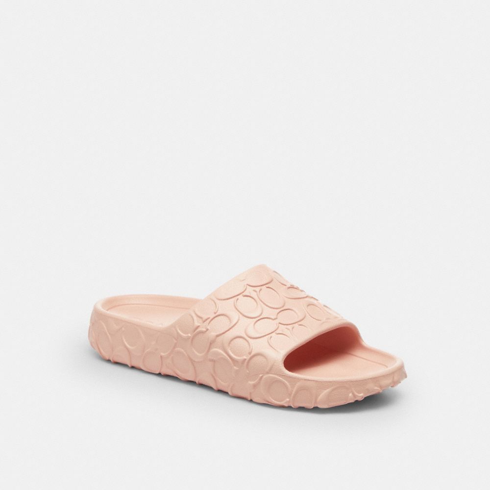 Women's Coach Bay Slide In Signature Candy Pink