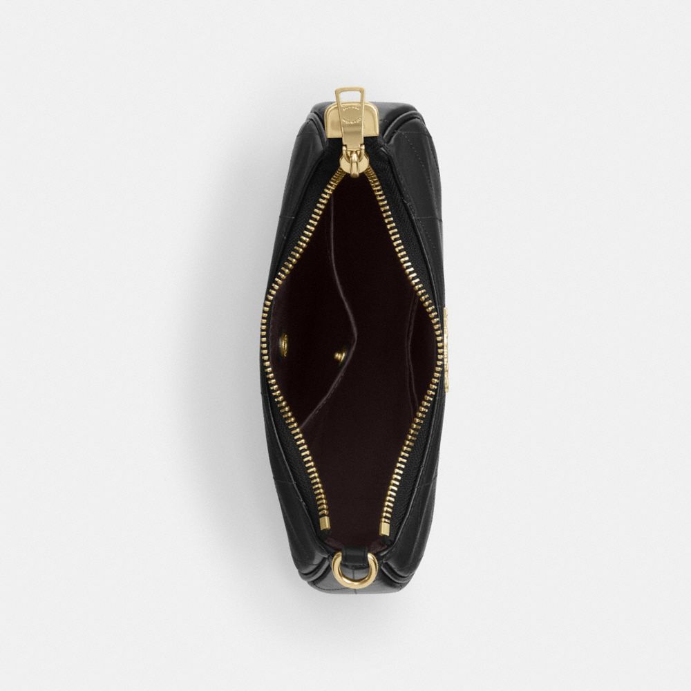 Coach Teri Mini Crossbody Bag With Quilting Gold Black