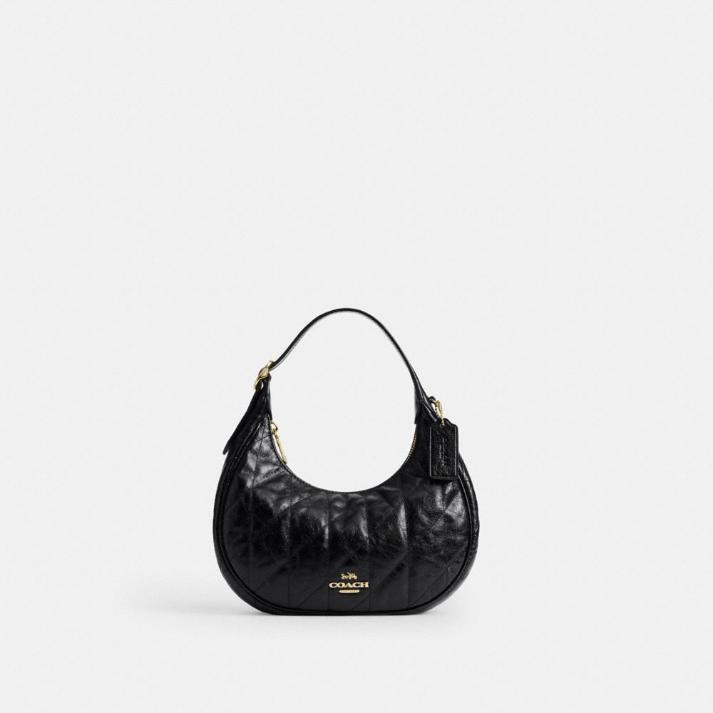 Coach Emily Shoulder Bag With Quilting Gold Black