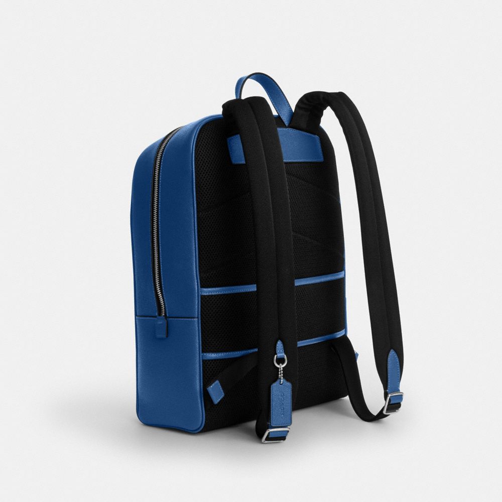 Coach Aiden Backpack Silver True Blue