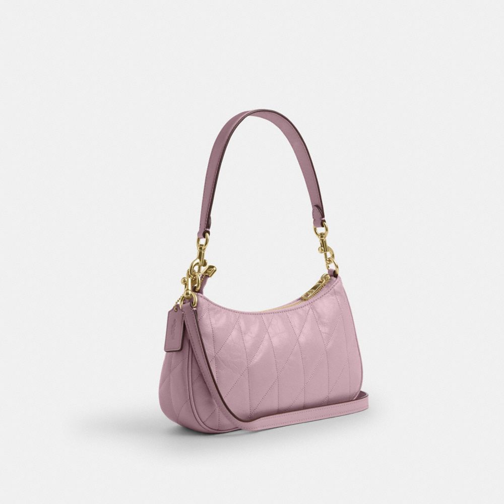Coach Teri Shoulder Bag With Quilting Gold Carnation