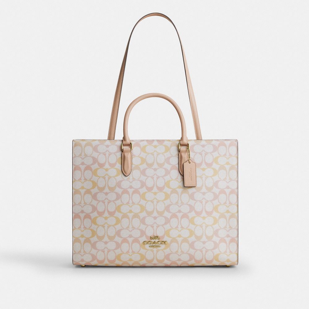 Coach Maggie Tote Bag In Signature Canvas Im Chalk Pink