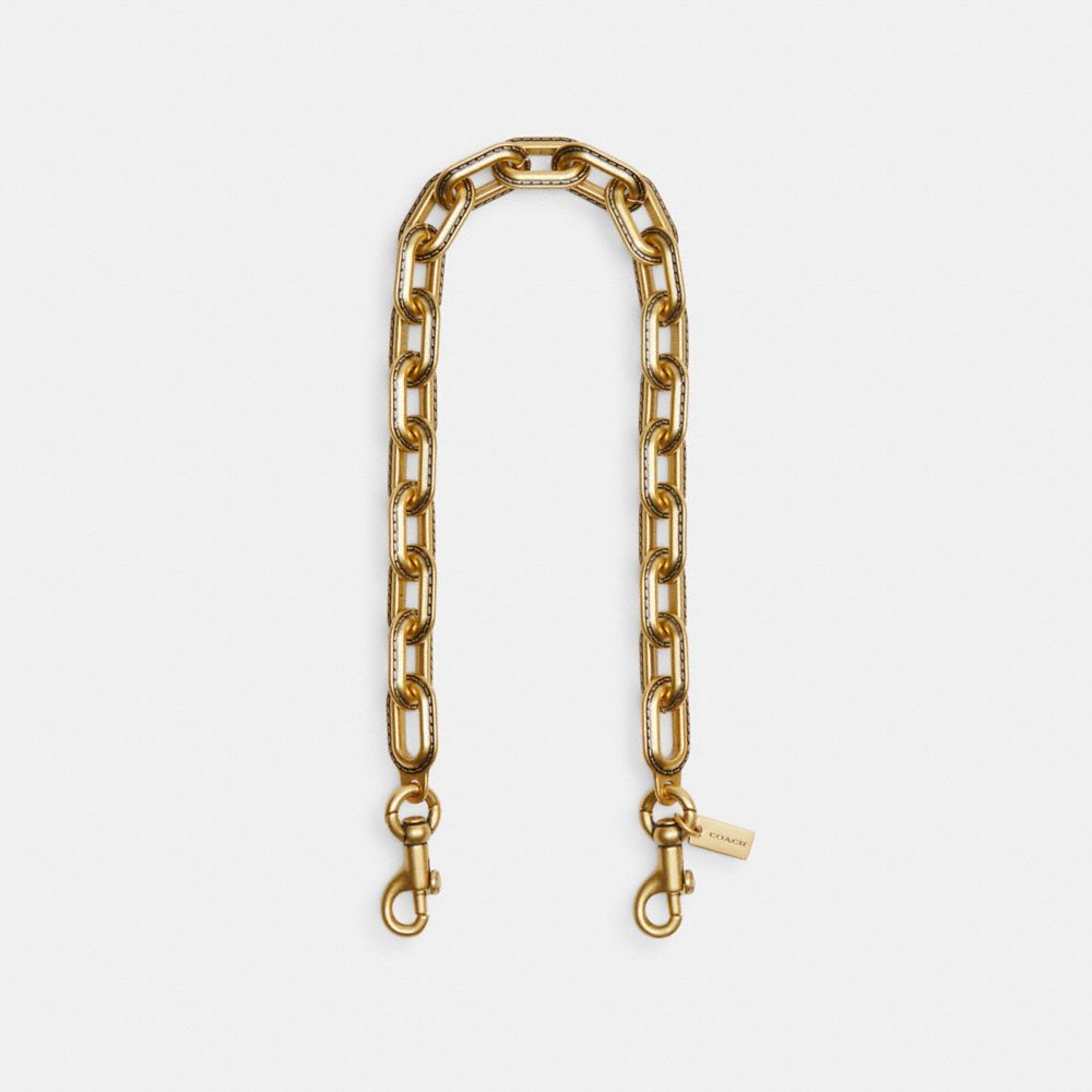 Coach Link Chain Strap Brass