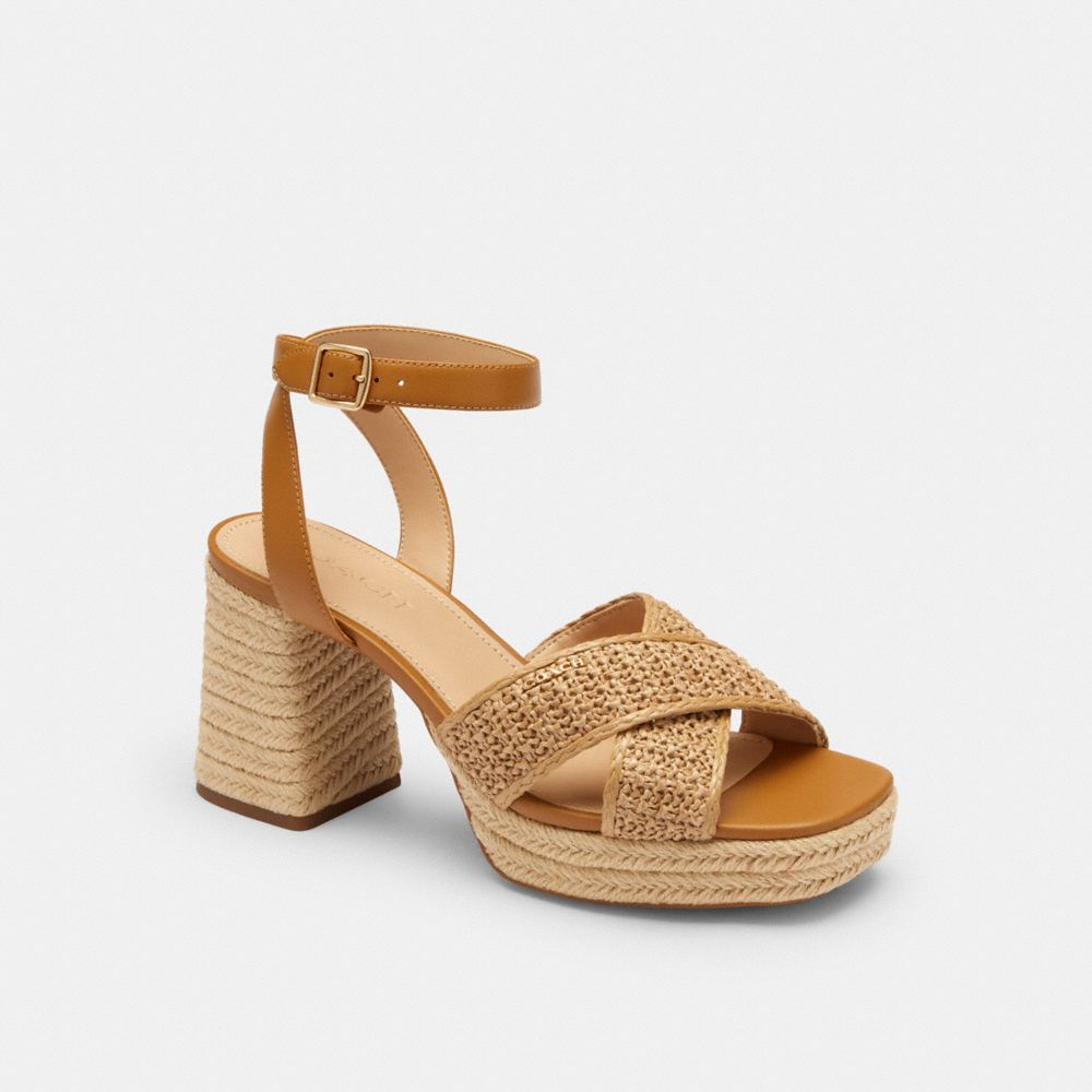Women's Coach Block Heel Sandal Natural