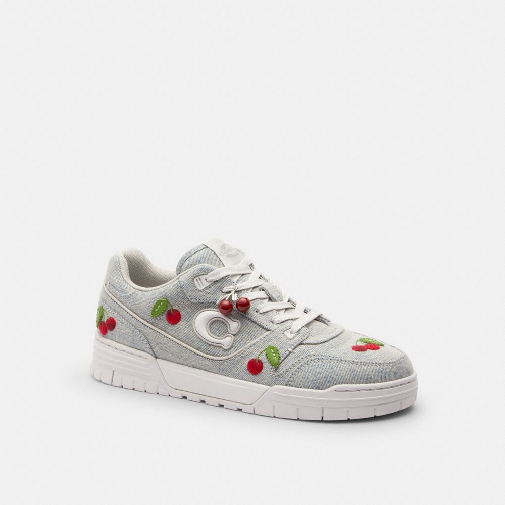 Women's Coach Soho Sneaker With Cherries Denim Optic White
