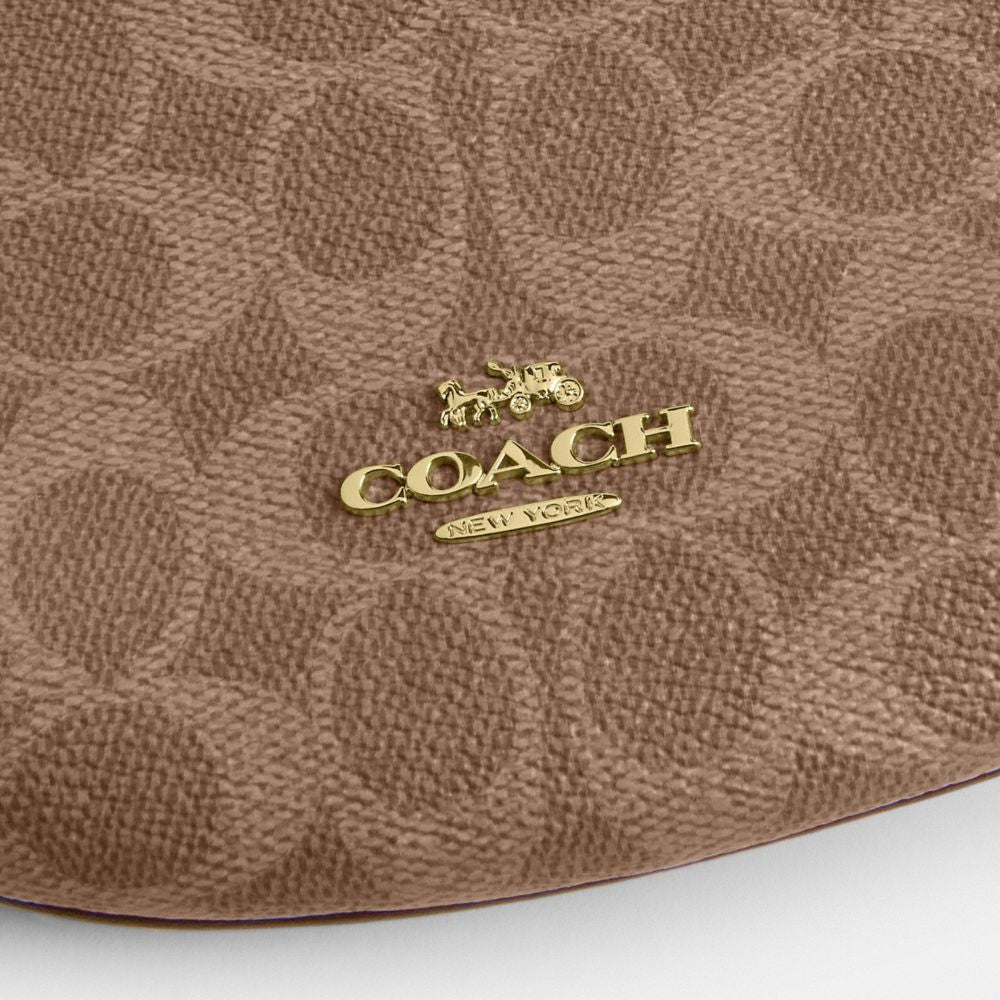 Coach Mini Payton Bag In Signature Canvas Gold Tan Brown