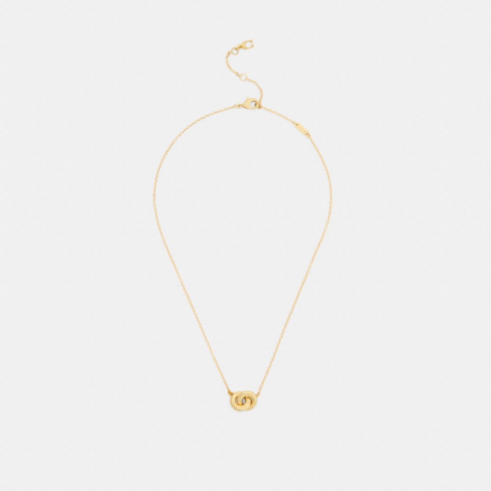 Coach Interlock Pendant Necklace Gold