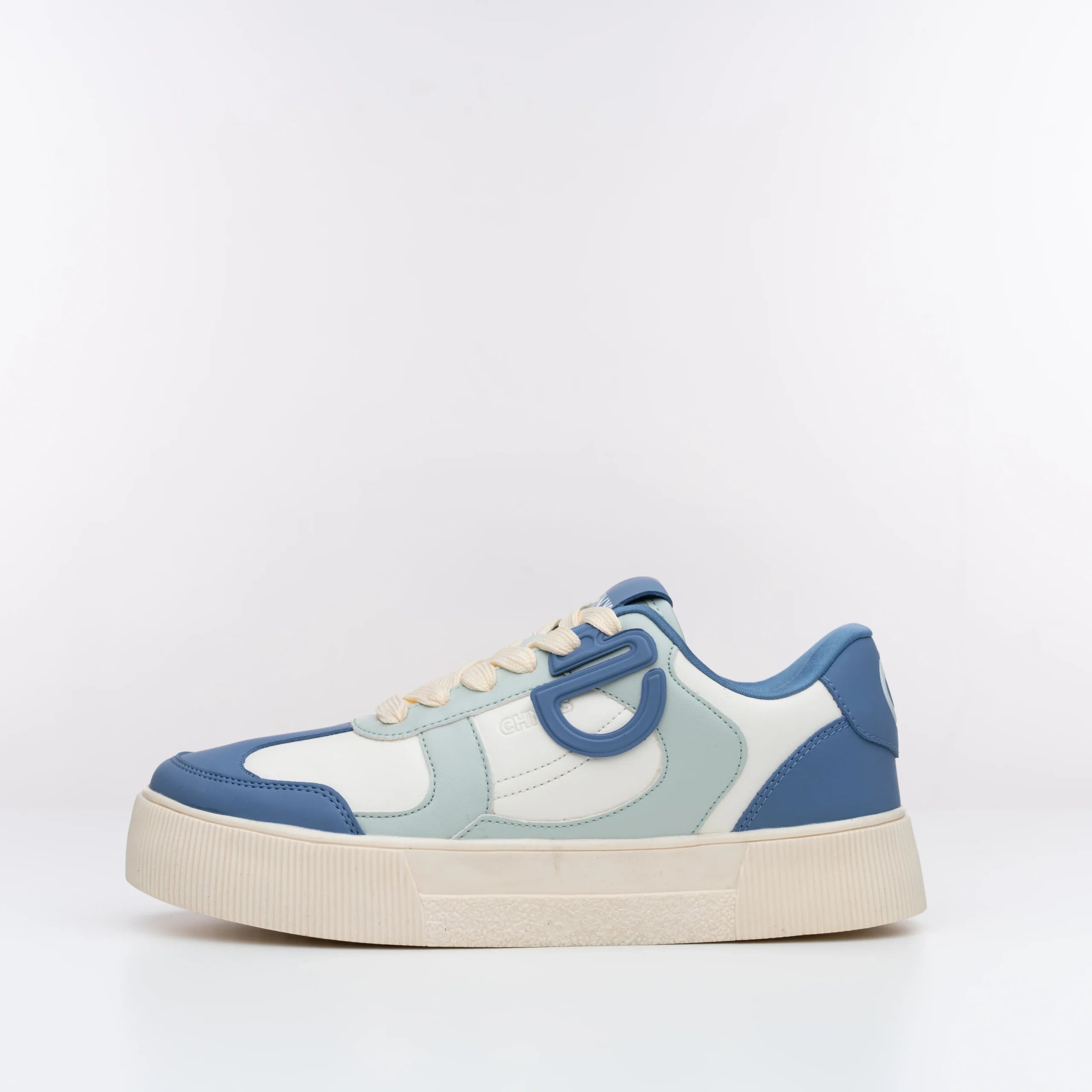 Atlantis CHNKS blue sneakers side view – minimalist unisex sneakers inspired by ocean tones