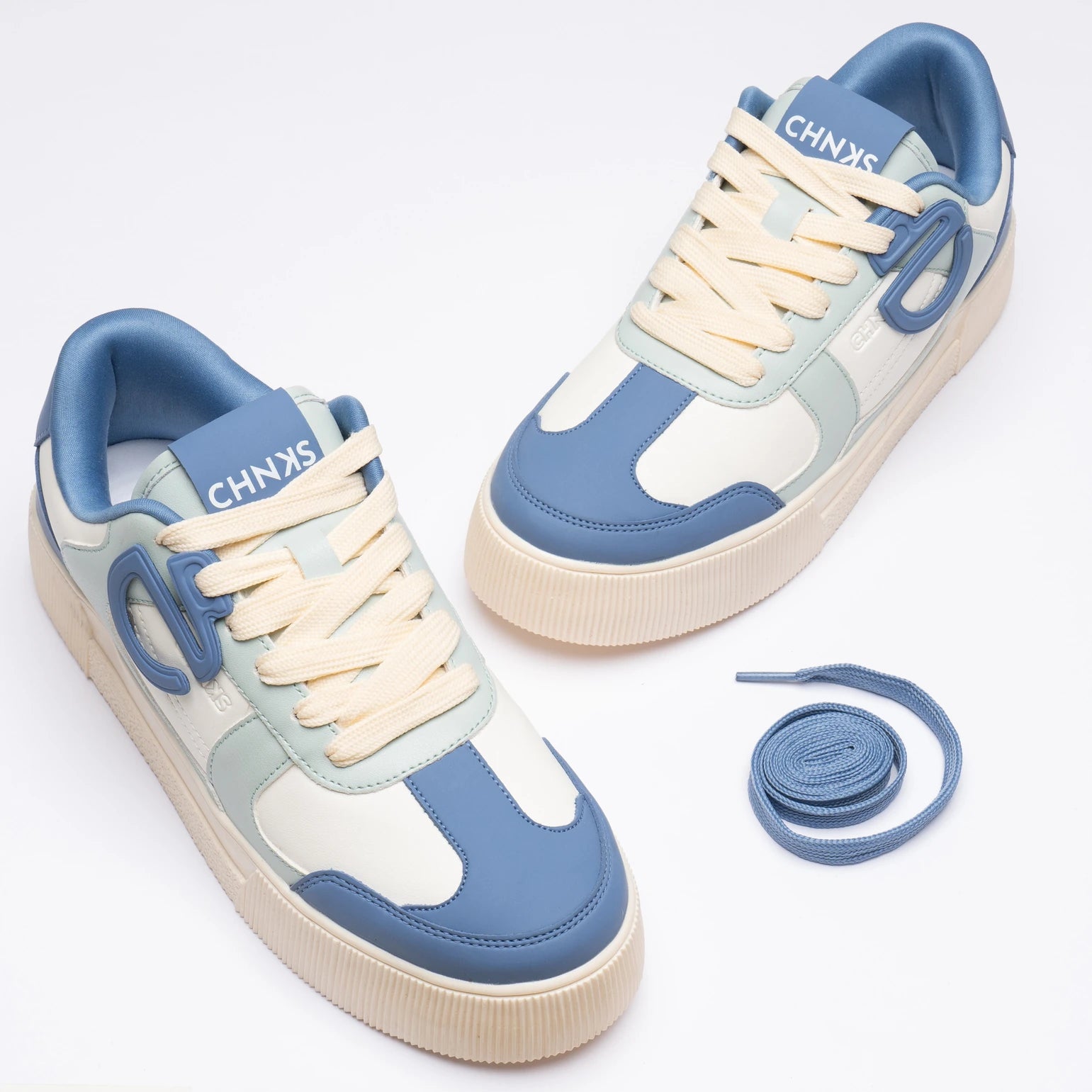Top view of Atlantis CHNKS sneakers – blue everyday sneakers for men and women