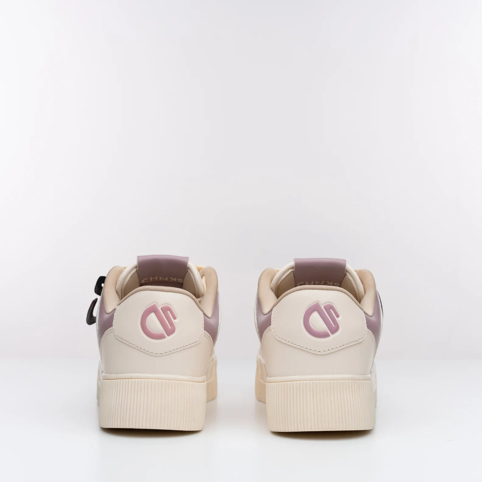 Back view of Bubblegum CHNKS sneakers with CHNKS logo – men and women playful sneakers