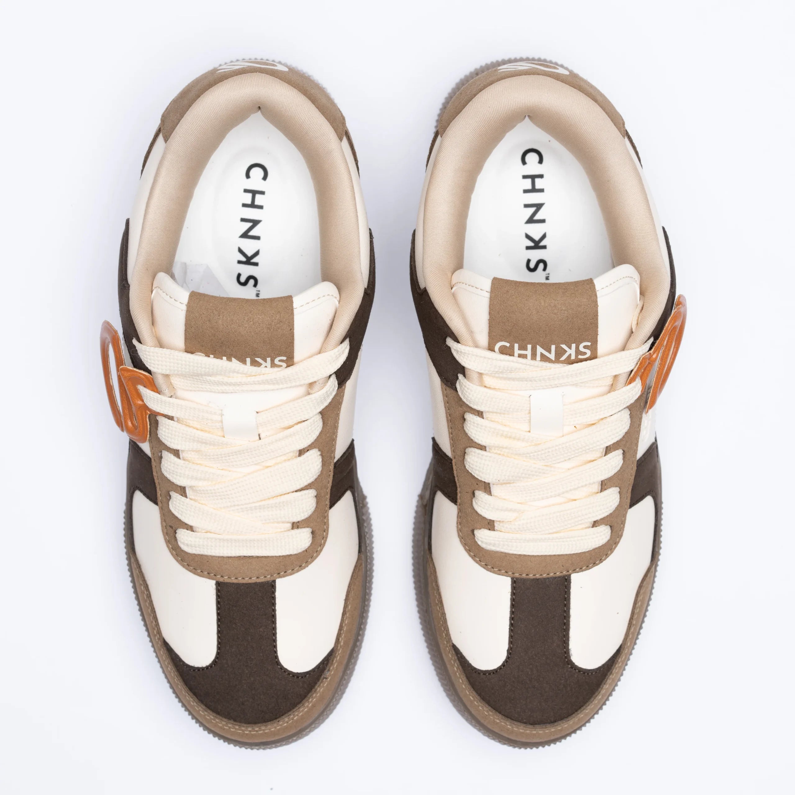 Top view of Mocha CHNKS brown sneakers – comfortable and stylish sneakers for men and women