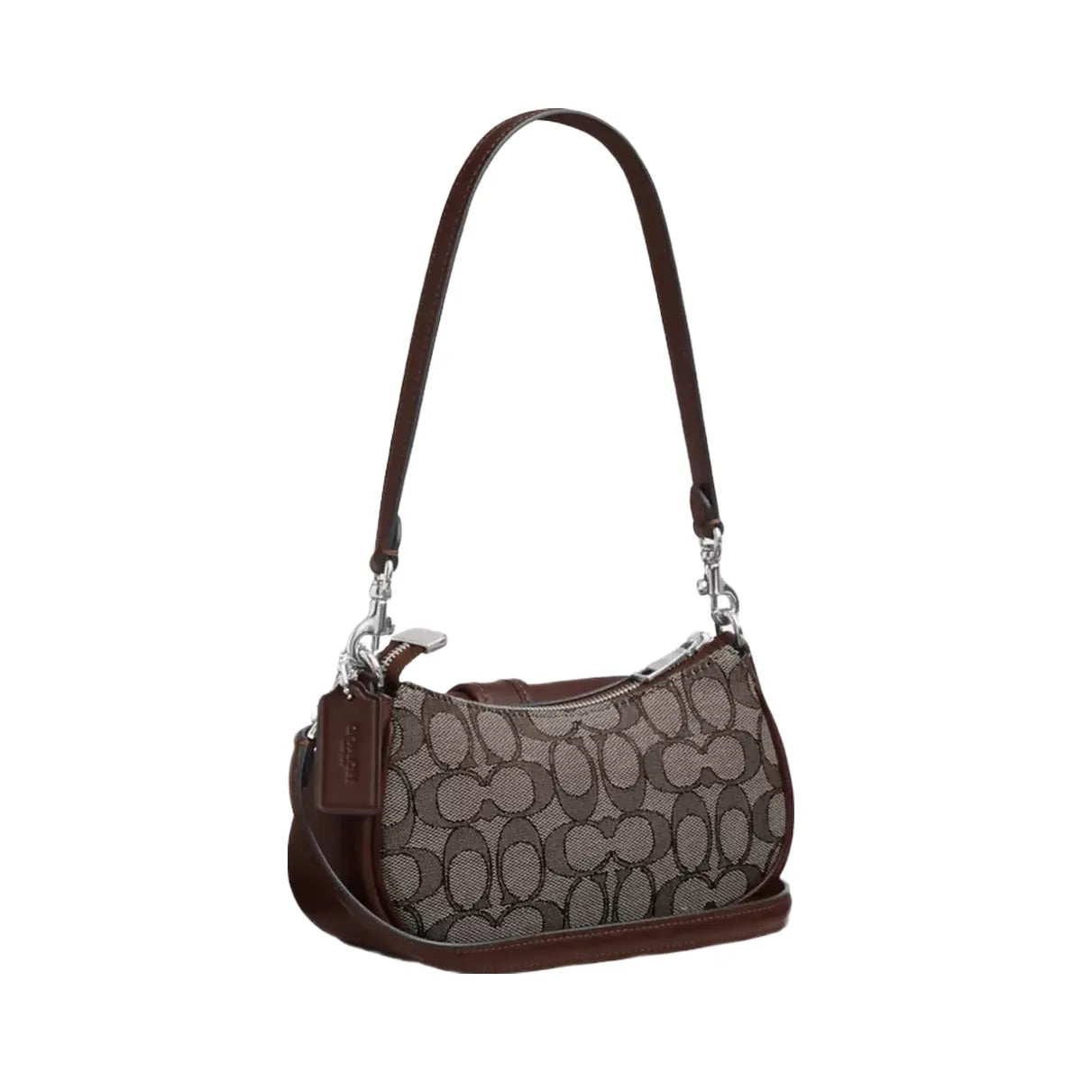 Coach Ashton Mini Shoulder Bag In Signature Jacquard in Silver Oak Maple
