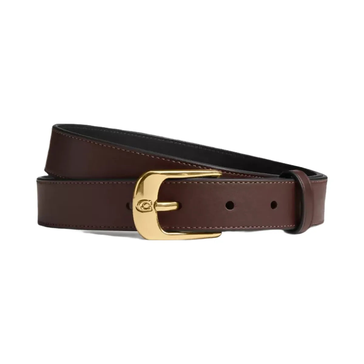 Coach C Harness Buckle Belt, 25 Mm in Gold Maple