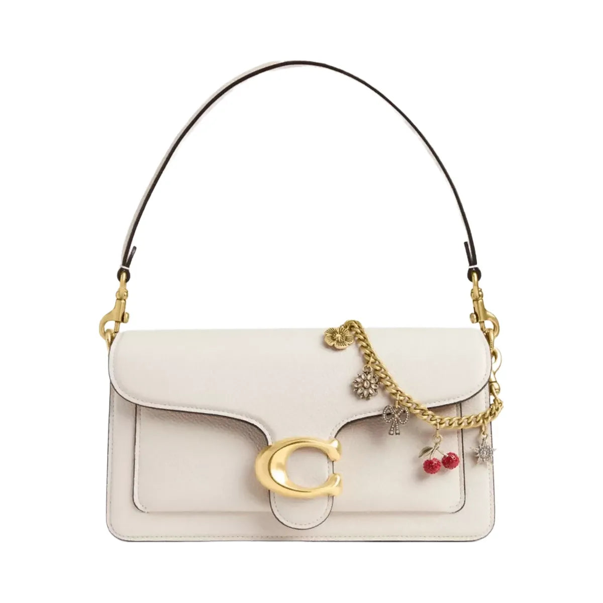 Coach Crystal Motif Chain Bag Charm in Brass Multi
