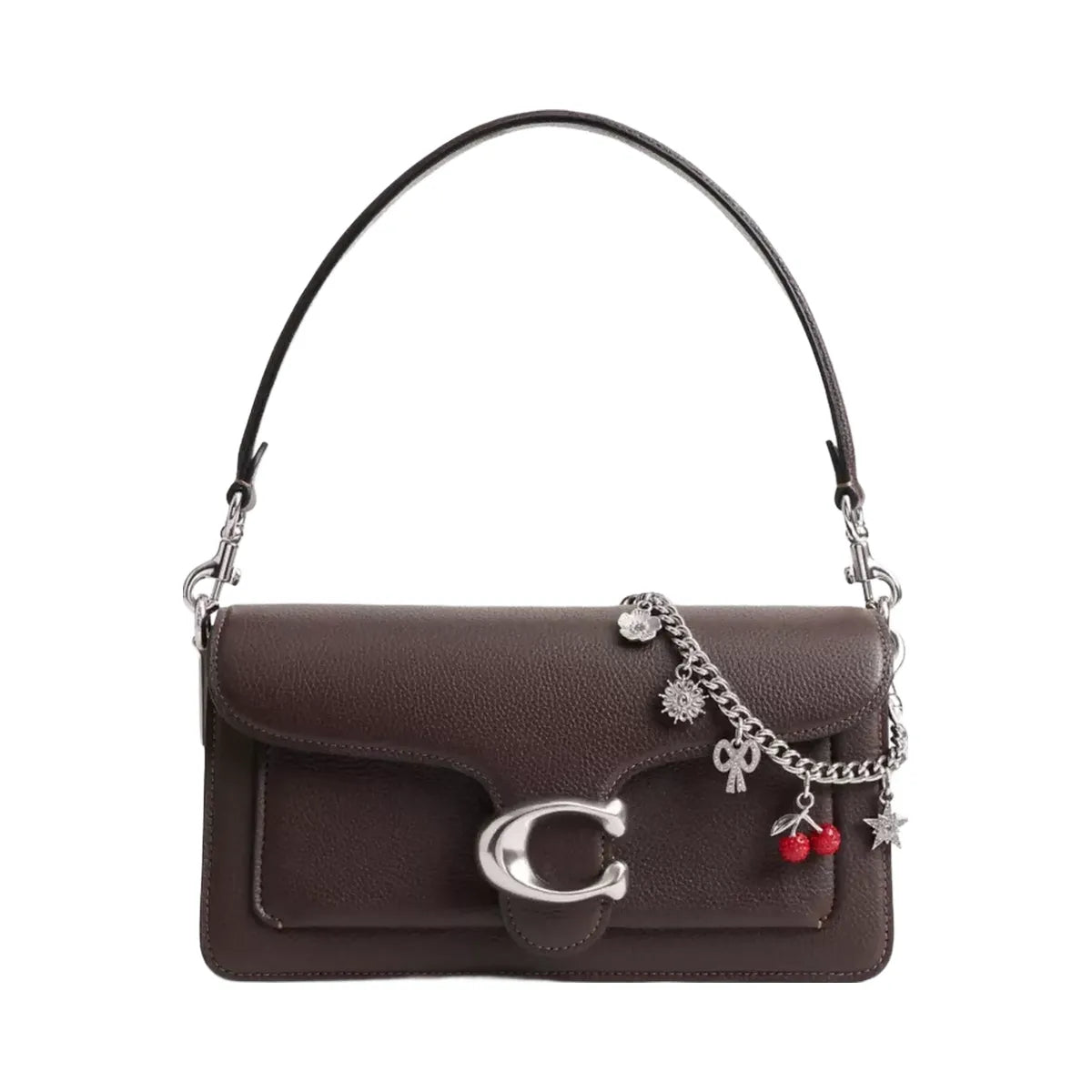 Coach Crystal Motif Chain Bag Charm in Silver Multi