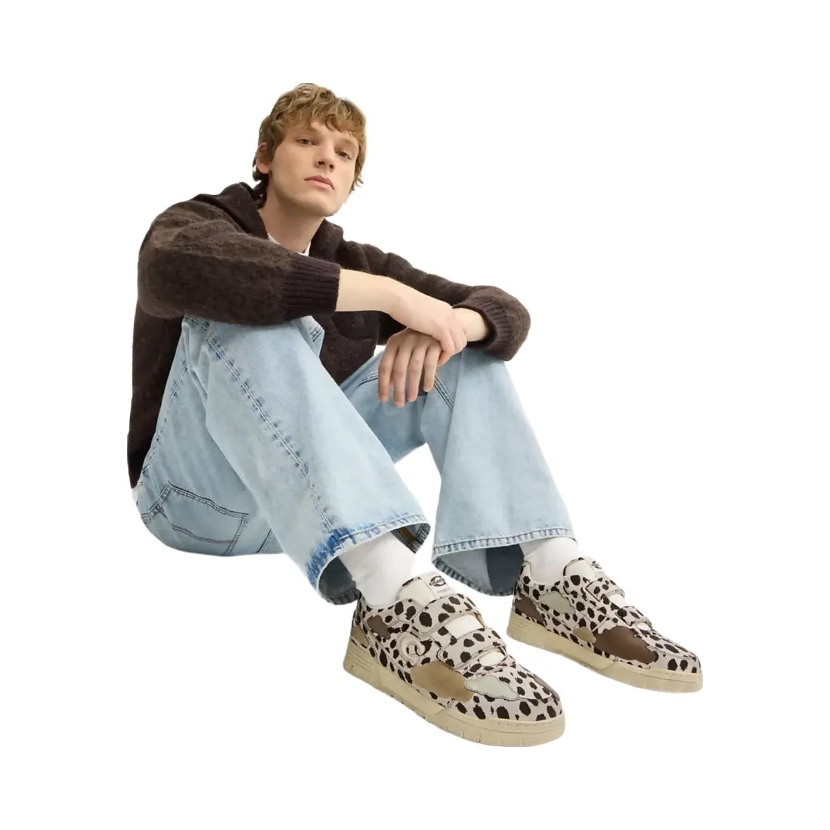 Coach Double Strap Soho Sneaker With Clouds in Dalmation Multi
