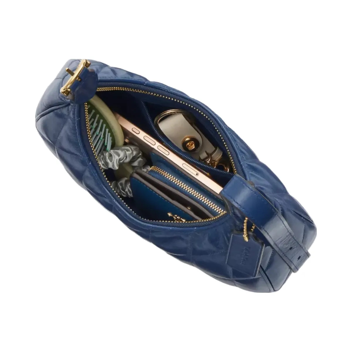 Coach Emily Shoulder Bag With Quilting in Gold Deep Blue