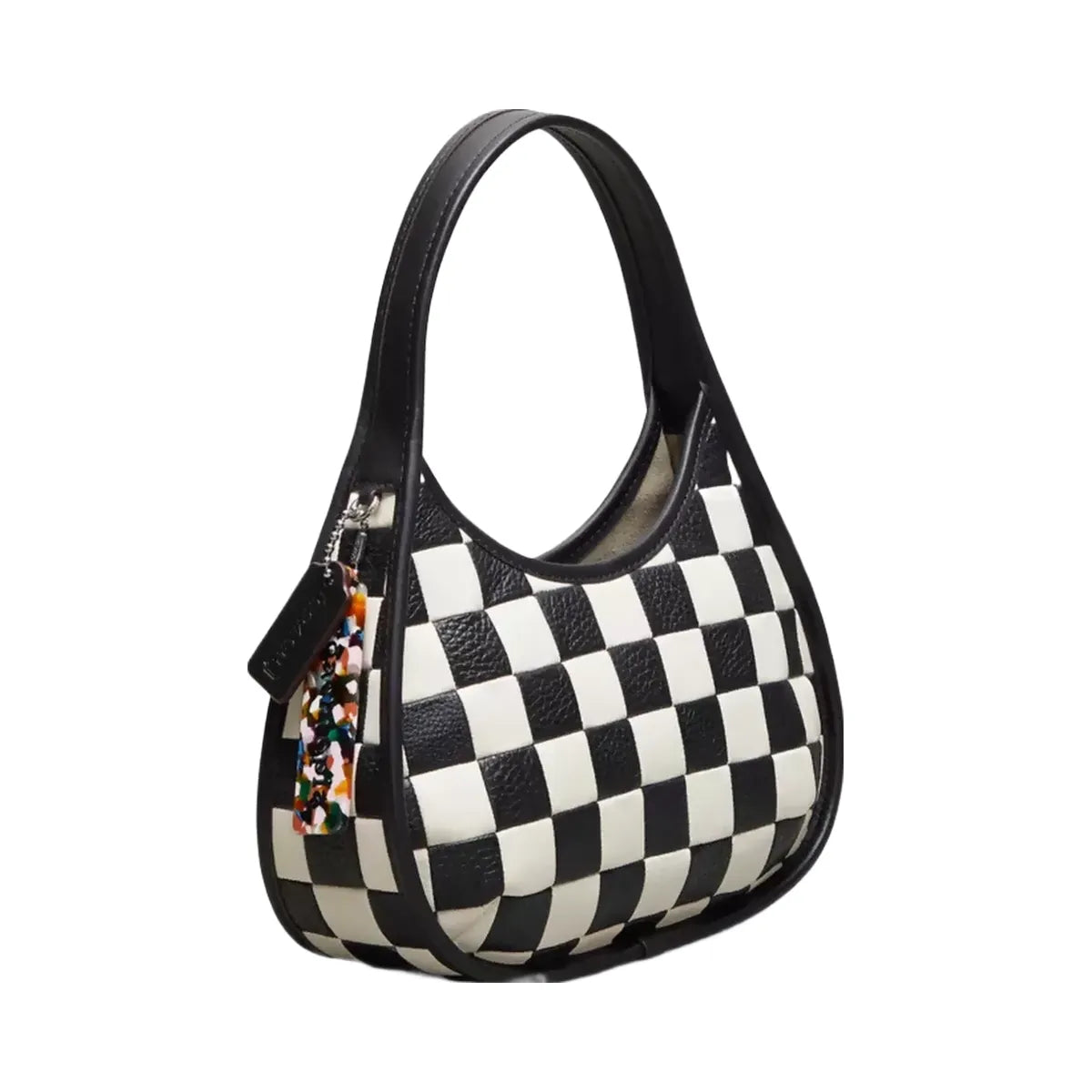 Coach Ergo Bag In Checkerboard Upcrafted Leather in Black Chalk