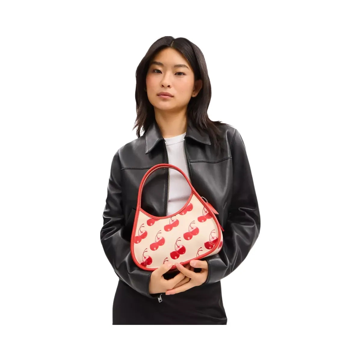 Coach Ergo Bag In Coachtopia Leather With Cherry Print in Cloud Multi
