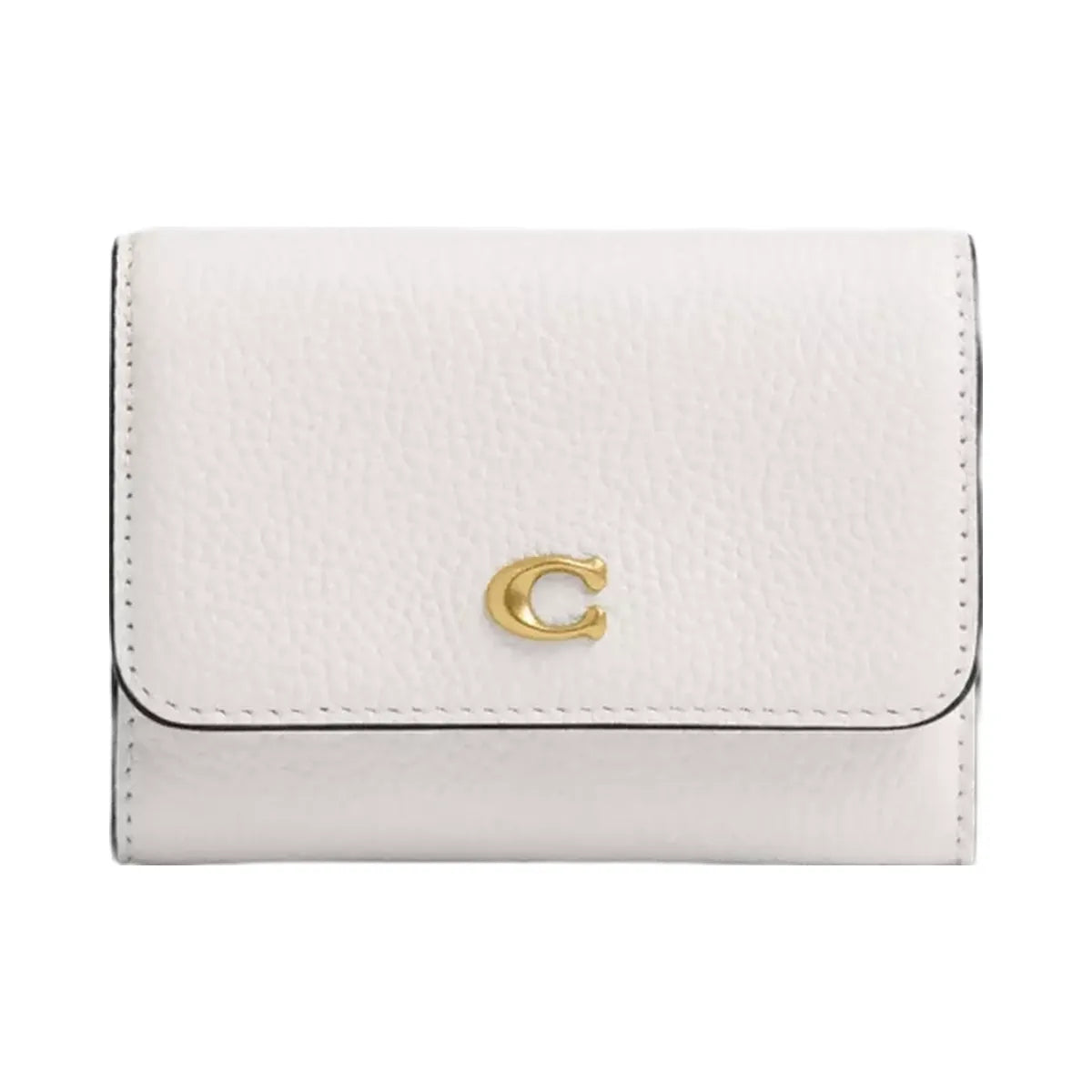 Coach Essential Flap Card Case in Brass Chalk