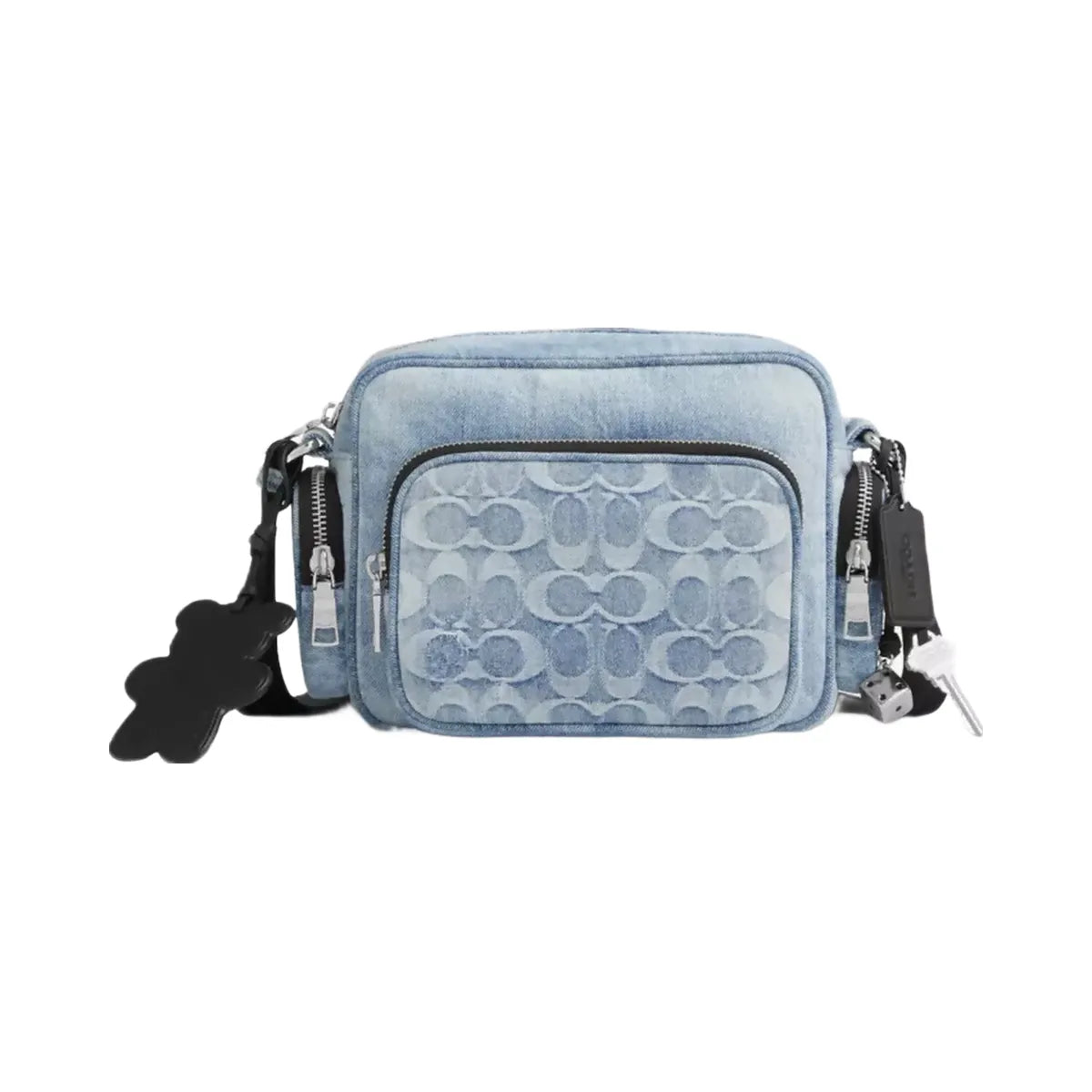 Coach Fletcher Crossbody Bag In Loved Signature Denim in Silver Light Indigo