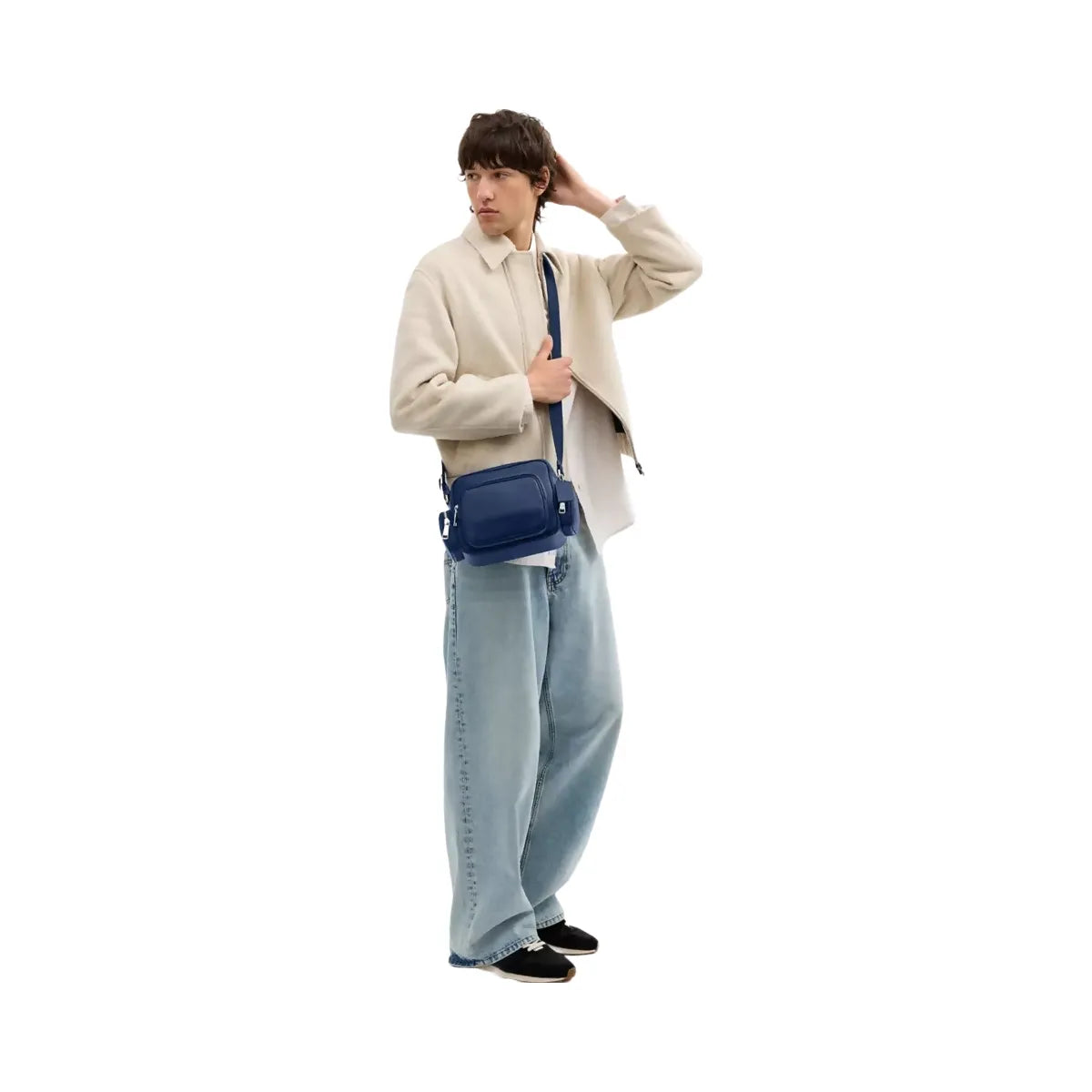 Coach Fletcher Crossbody Bag in Silver Deep Blue