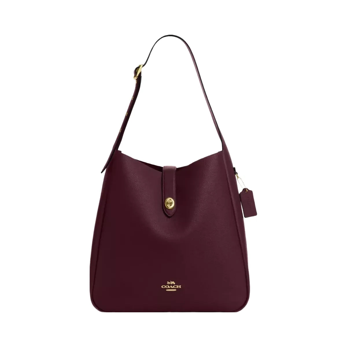 Coach Hadley Large Shoulder Bag in Gold Dark Wine
