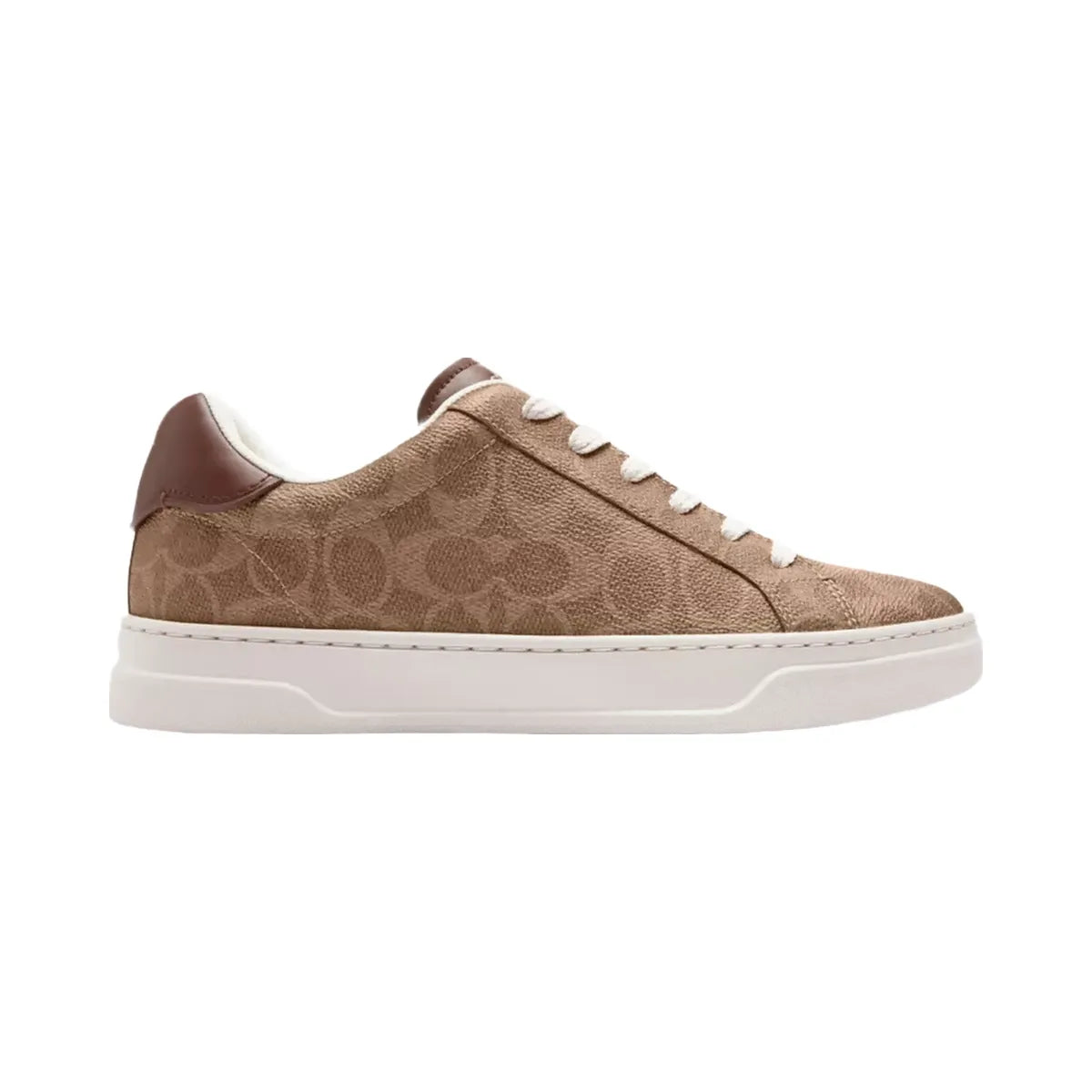Coach High Line Sneaker In Signature Canvas in Brown Khaki