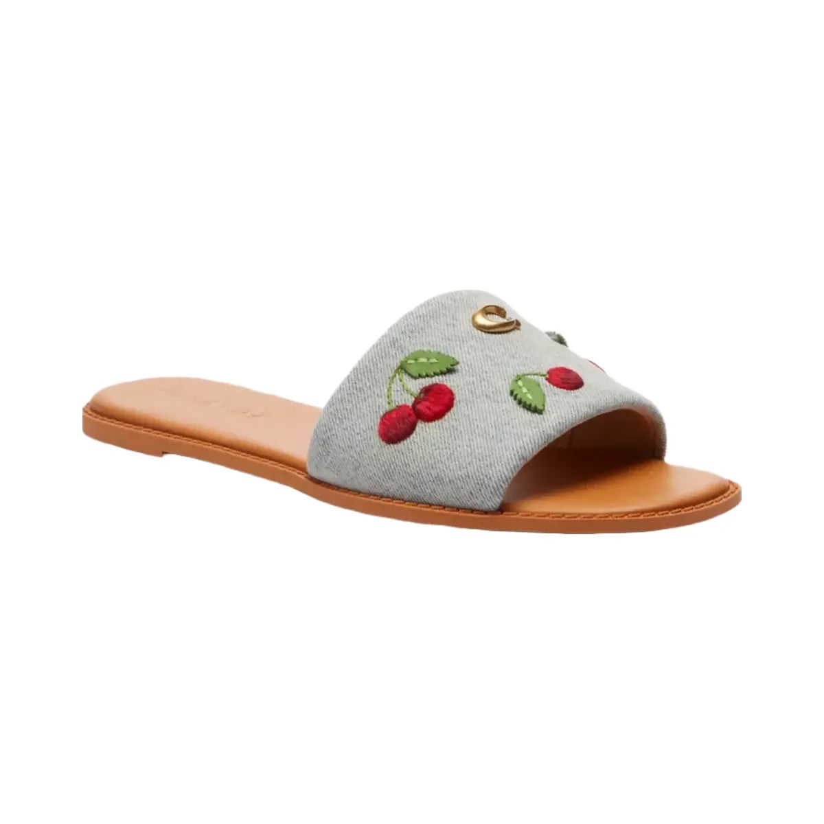 Coach Holly Sandal With Cherries in Denim Multi