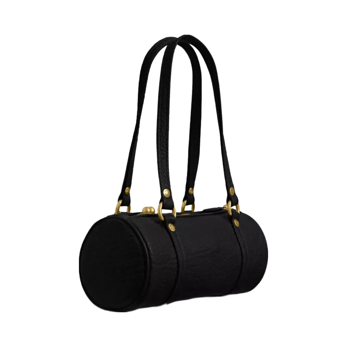 Coach Kisslock Barrel Bag 28 in Brass Black