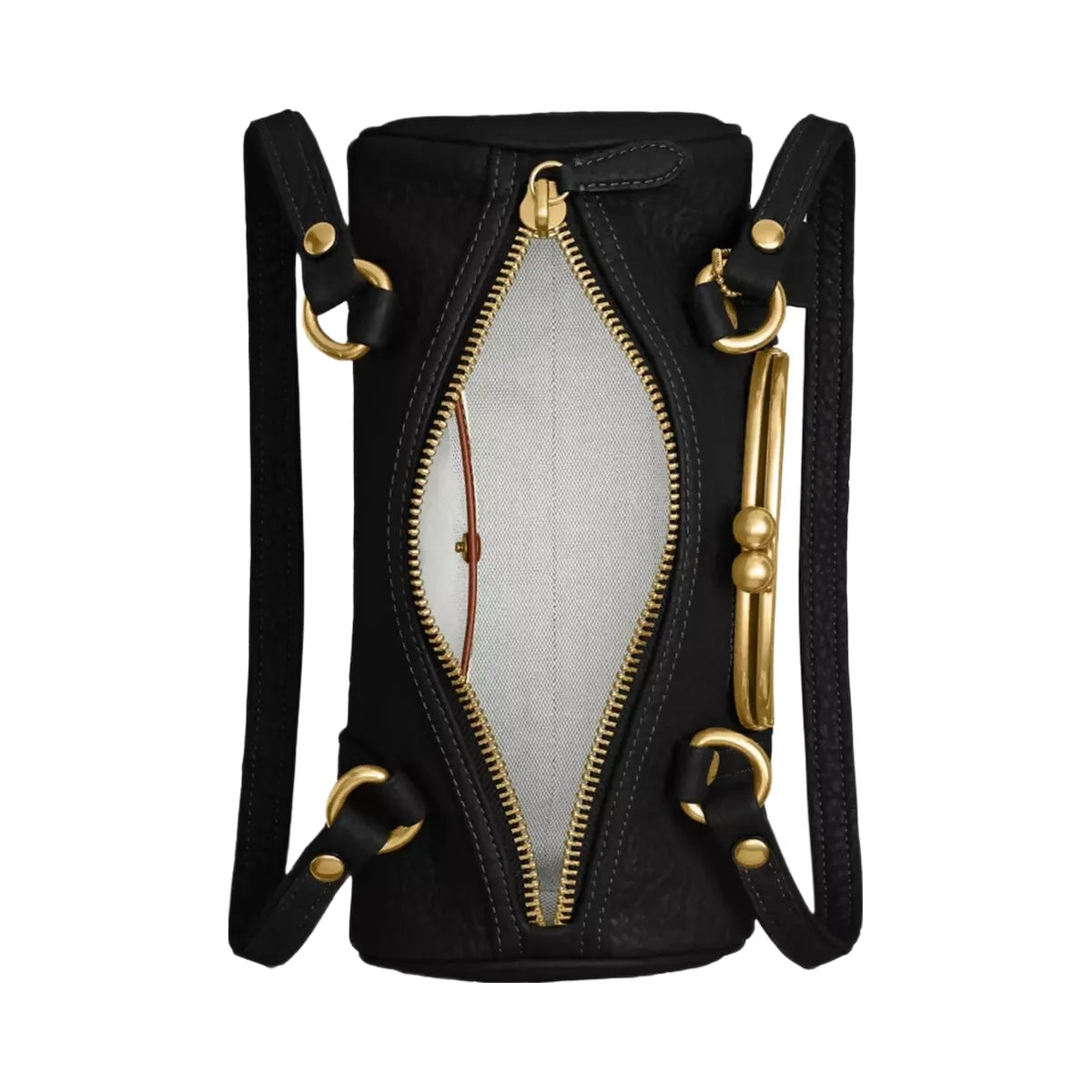 Coach Kisslock Barrel Bag 28 in Brass Black