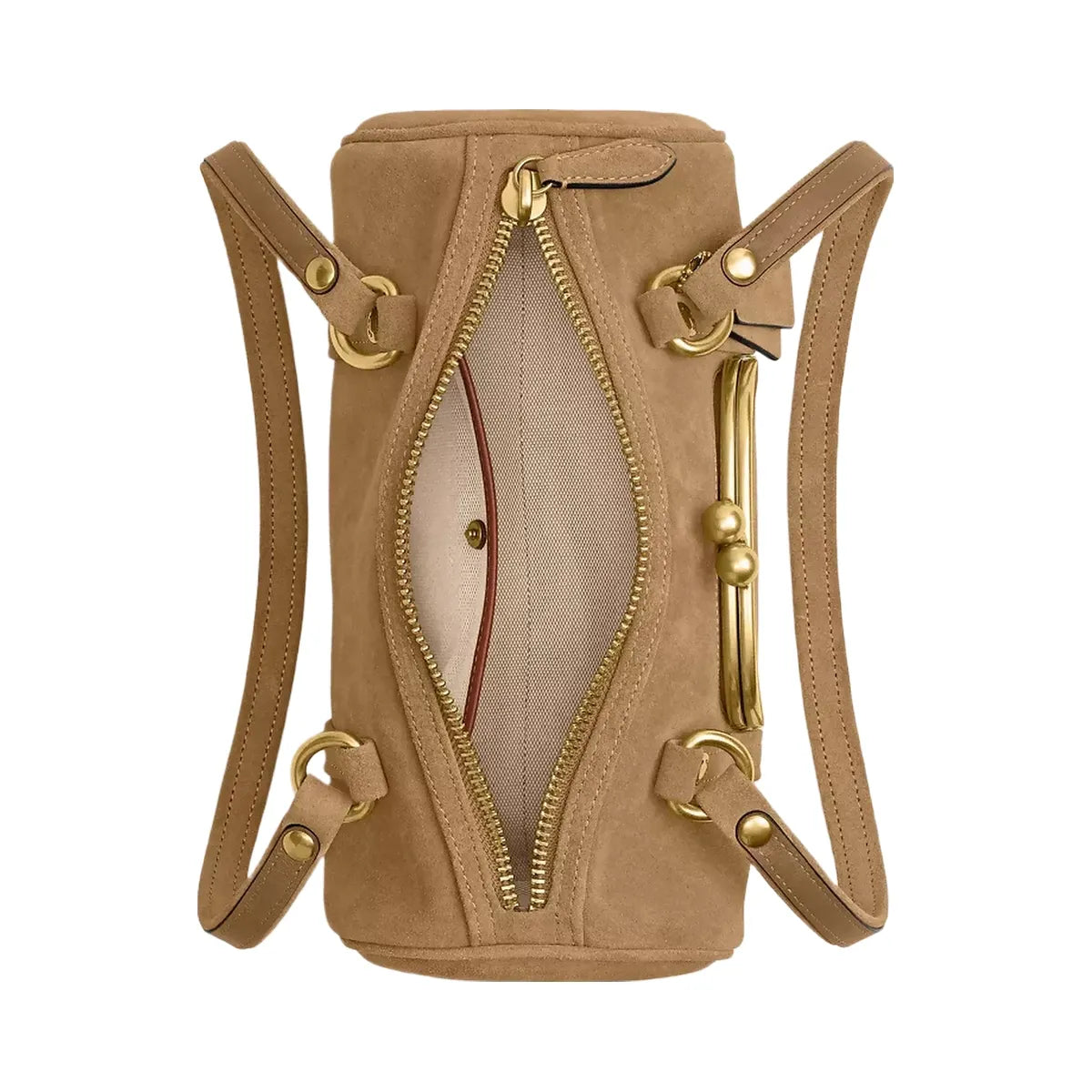 Coach Kisslock Barrel Bag 28 in Brass Soul