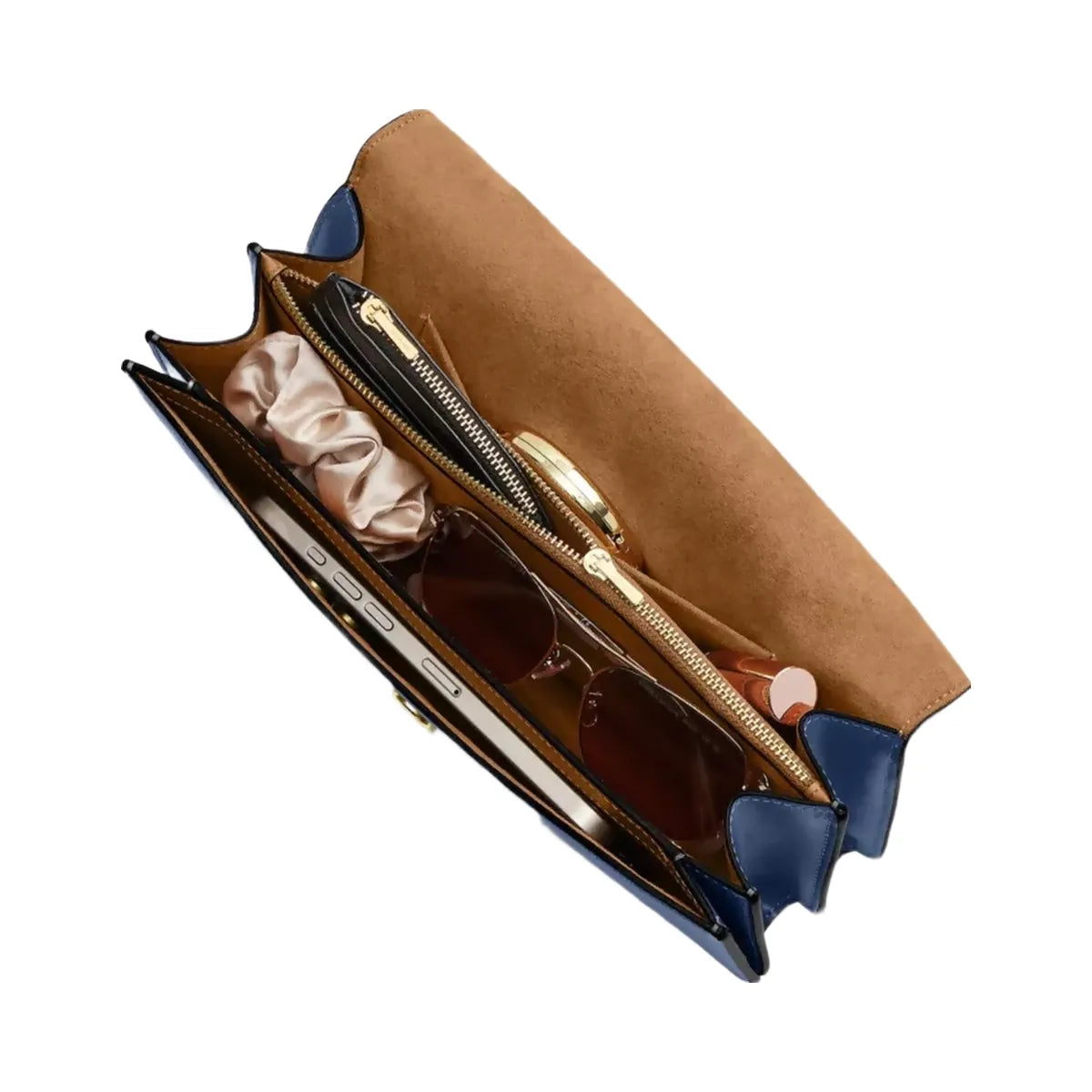 Coach Klare Envelope Crossbody Bag in Gold Deep Blue