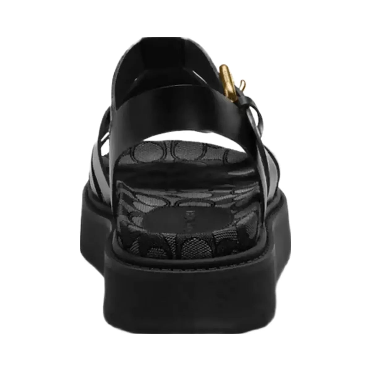 Coach Lucy Lug Sole Sandal In Signature Jacquard in Black Smoke