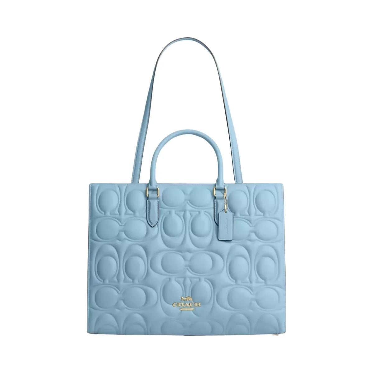 Coach Maggie Tote Bag In Signature Leather in Gold Azure