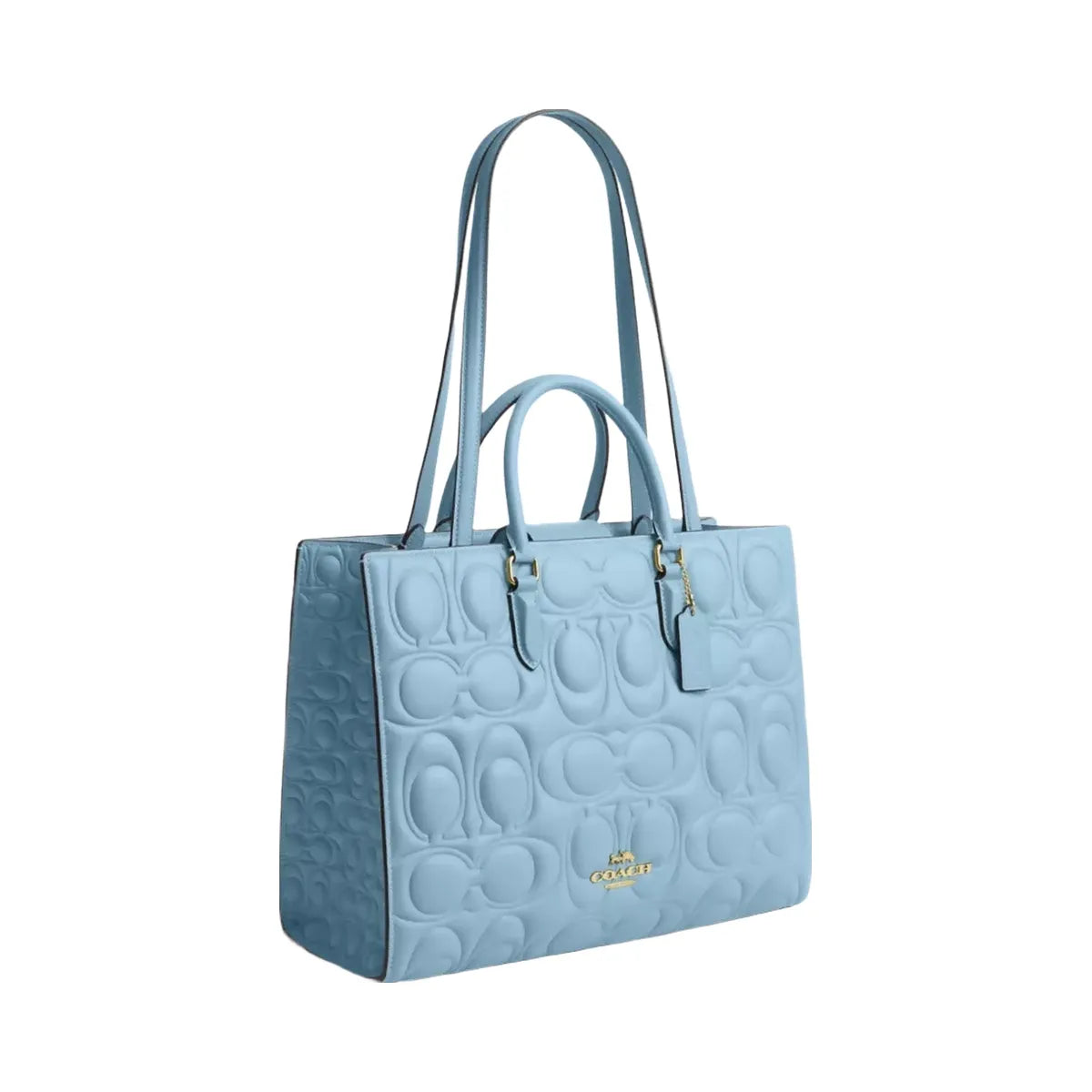 Coach Maggie Tote Bag In Signature Leather in Gold Azure