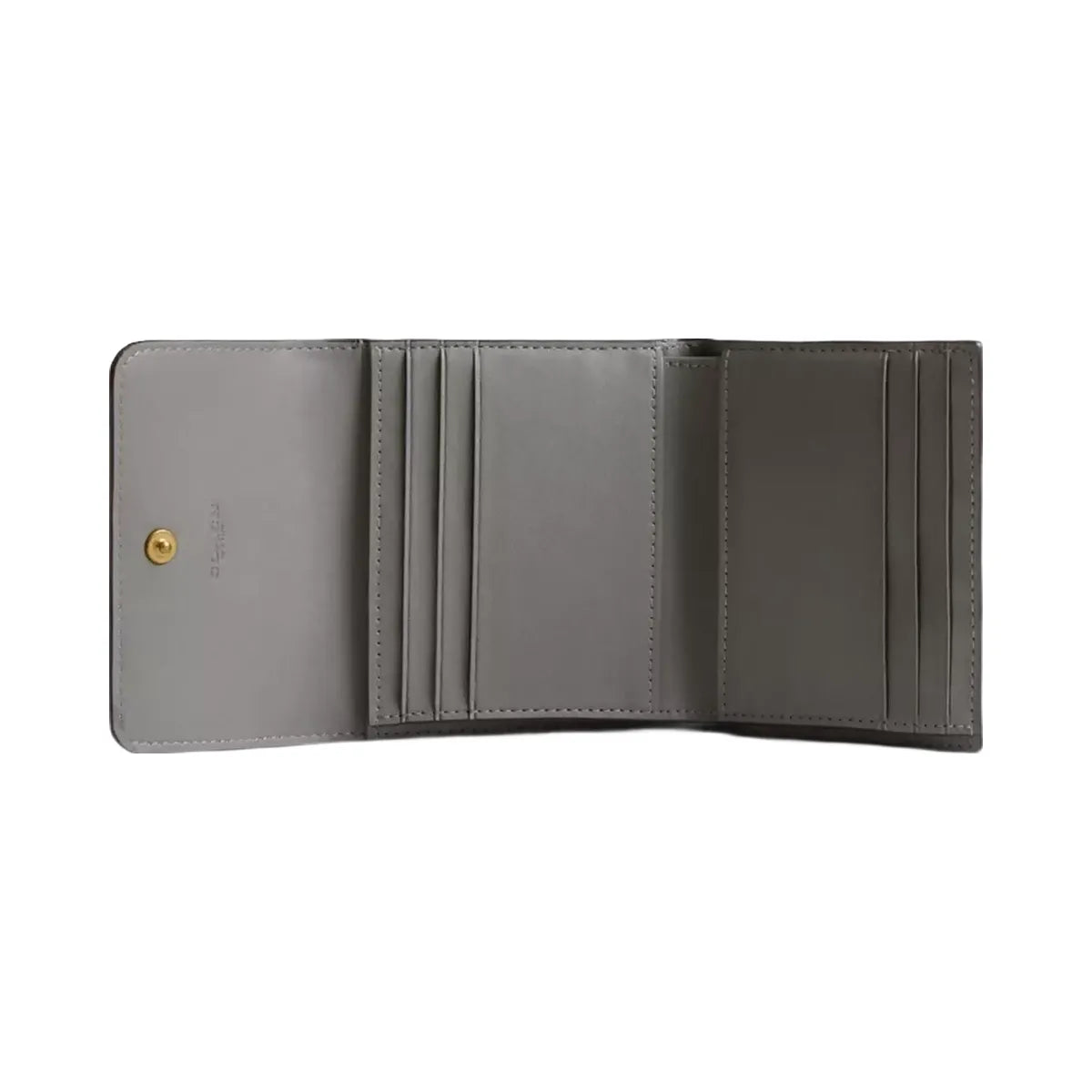 Coach Mila Small Flap Wallet With Heart Print in Brass Silver Black Multi