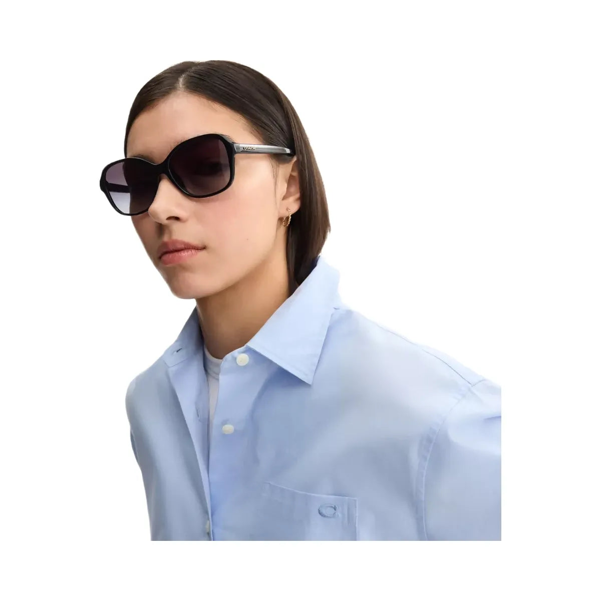Coach Oversized Oval Sunglasses in Black