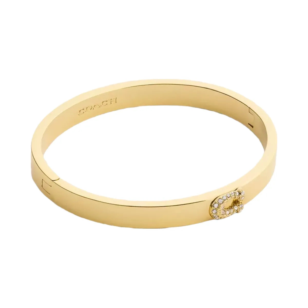 Coach Pavé C Hinged Bangle in Gold