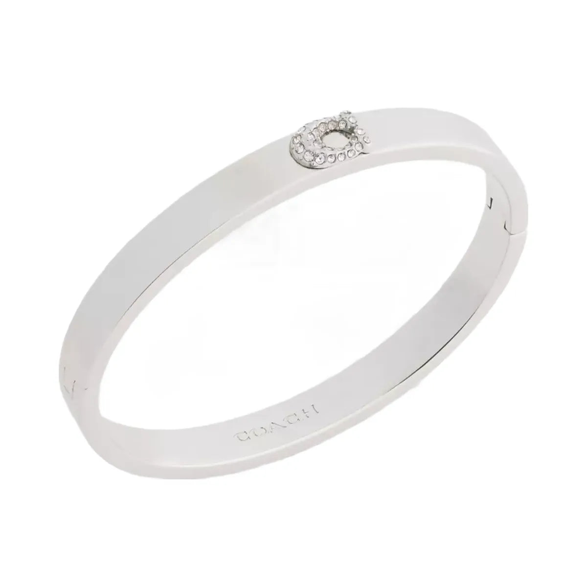Coach Pavé C Hinged Bangle in Silver