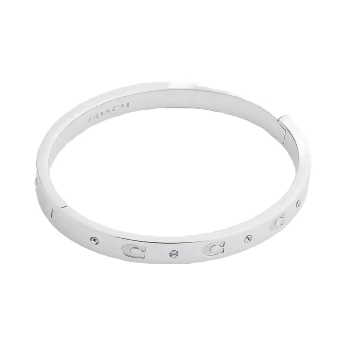 Coach Repeated C Hinged Bangle in Silver