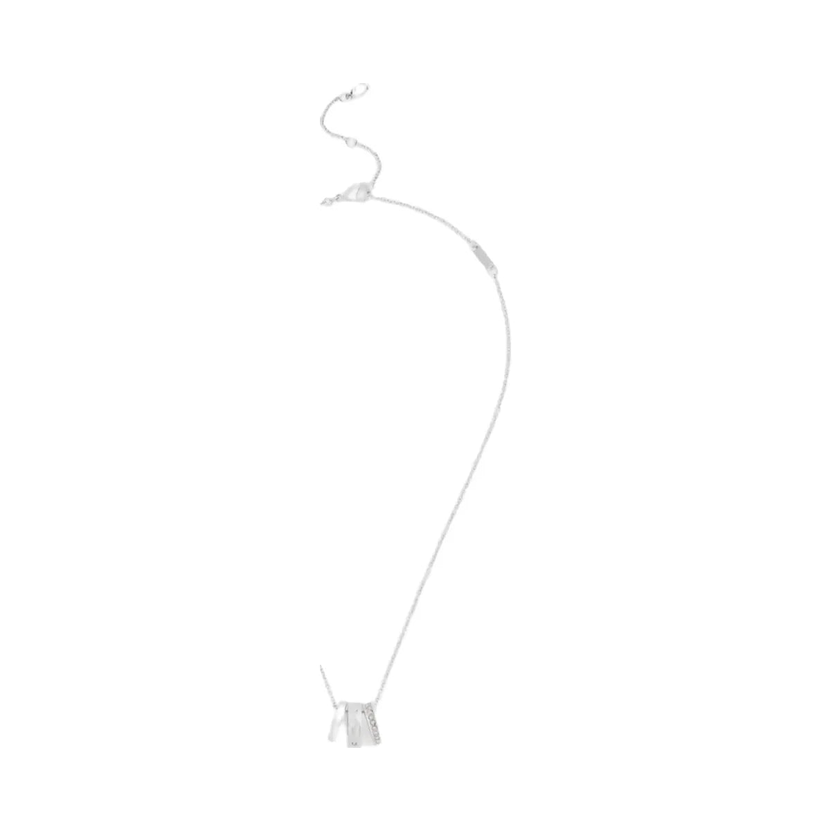 Coach Repeated C Rondelle Necklace in Silver