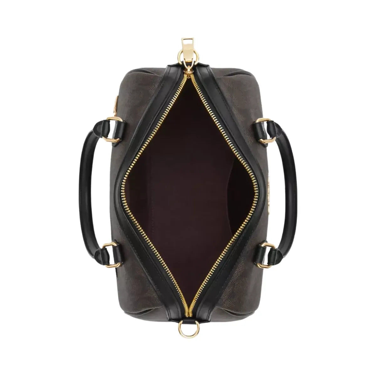 Coach Rowan Satchel Bag In Signature Canvas in Gold Walnut Black