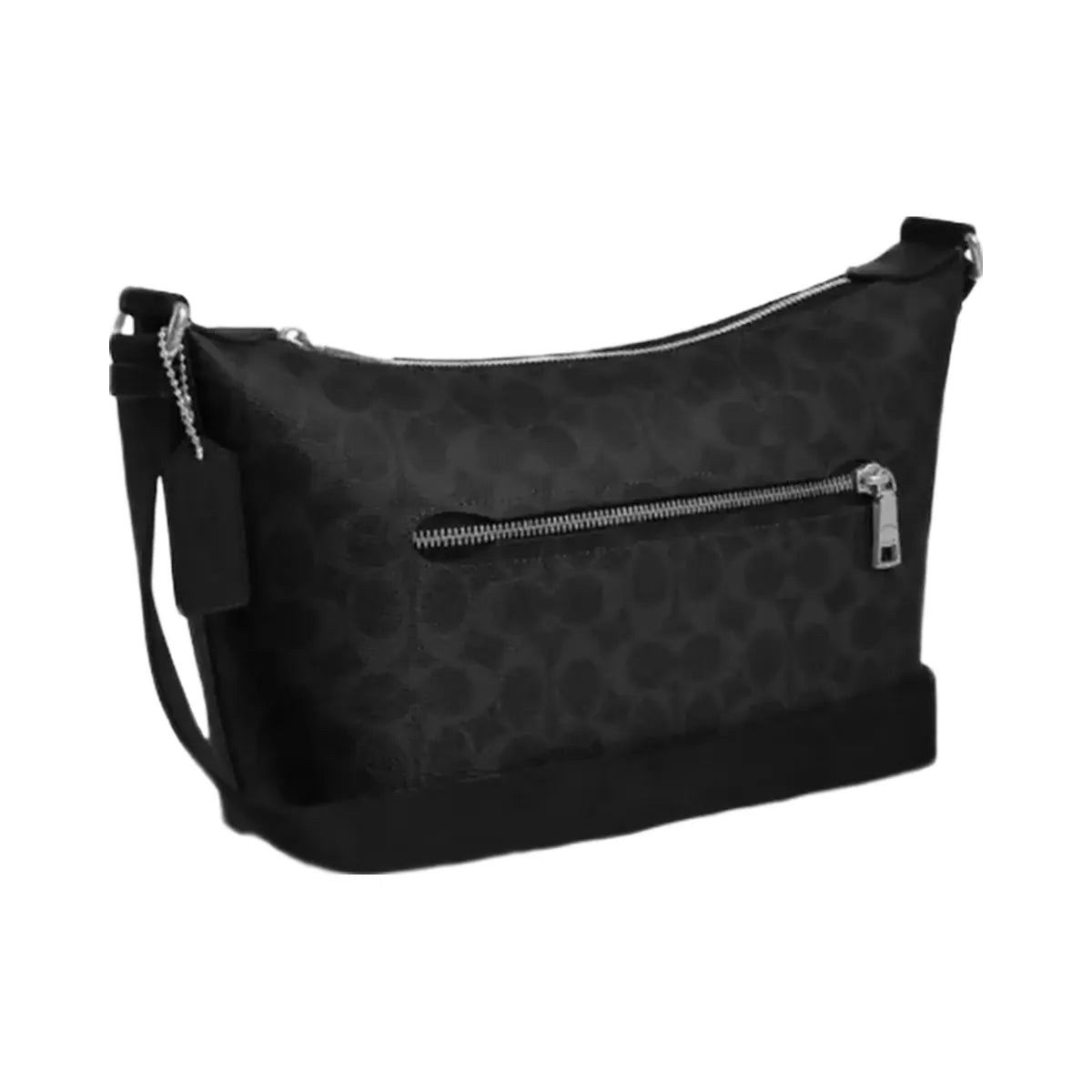 Coach Small Finn Crossbody Bag With Pouch In Signature Canvas in Silver Black Signature