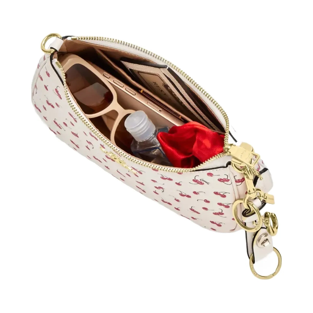 Coach Teri Shoulder Bag With Cherry Print in Gold Chalk Multi